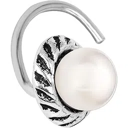 touch925 The Pearl Oxidized Silver Nose Pin | 92.5 Pure Silver | Silver jewellery for women | Certificate of Authenticity and 925 Hallmark-picture-38