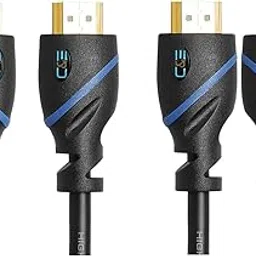 C & E Gold Plated 4K |HDMI Male to Male | HDMI Male to Female | COMBO PACK [ 12-Ft ] 2 Pack image 1