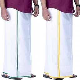 tuni mani Men's Cotton Dhoti Single/Length- 2.0mtr (Pack of 2)-picture-26