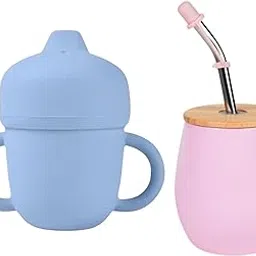 tudd Baby Sippy Cup, Silicone Trainer Cup Toddler for Boys and Girls | Blue with Baby Stainless Steel Mug 8oz, 240 Ml,Pink (2 Year - 6 Years) | Pink-picture-54