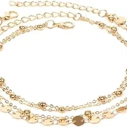 ftk Asymmetrical Round Beads Double-Layer Anklet | Foot Jewelry for Women & Girls-picture-49
