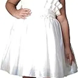 brink Sleeveless Round Neck Dress for Girl(Style- QWS 02) White-picture-57