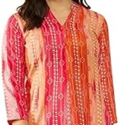 vaamsi Women's Rayon Blend Floral Printed Top (VT1349_Orange)-picture-32