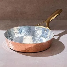 P-TAL Copper Frying Pan with Heat-Resistant Handle | 8.5 Inch Naturally Non-Stick Tin Coated Pan for Healthy Cooking | Traditional Design, Eco-Friendly & Durable Cookware-picture-49