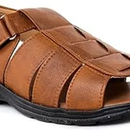 Men's Fashion Synthetic Leather Casual Sandal (TAN SANDAL14)-picture-49