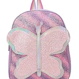 adson Holographic Butterfly Lightweight Travel Picnic Playschool Backpack|Schoolbag Casual Shiny Reversible Sequin School Bag Glitter Bookbag for Girls|Boys Kids 14 Inches-picture-25