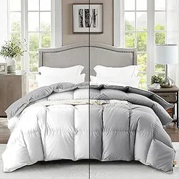 ALISHIBA CASA Super Soft Fluffy Microfiber 600 GSM Winter Comforter Double Bed Size (90"X100") - Heavy Winter Blanket/Comforter/Duvet/Rajai Double Bed - White/Silver Grey Color-image-14