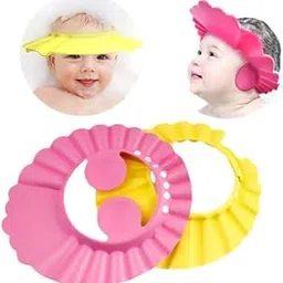 Greenhood Baby Bath Shower Cap New Soft Bathing Baby Wash Hair Eye Ear Protector Hat for New Born Infants Babies Boys Girls-2 PCS (Random Color)-image-92