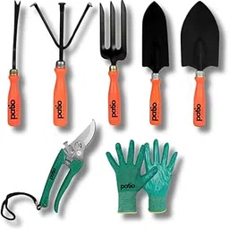 Patio Planet Gardening Tools Kit - 7 Pcs (Cultivator, Fork, Trowels, Weeder, Garden Gloves, Pruner Cutter) | Gardening Tools Set for Home | Indoor and Outdoor Gardening-picture-32