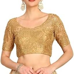 soch Womens Zari Embroidery Net Padded Blouse with Sequins-picture-31