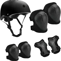 7Pcs Kids Bike Helmet Protection Gear Set Guards for Longboard Rollerblading Black| Sports Equipment | Outdoor Sports Gear | Exercise Gear-picture-42