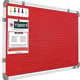 YAJNAS® 3x4 Feet (122x89 CM) Premium Material Red Color Notice Board/Soft Board/Bulletin Board/Pin-up Display Board with 50 Pins for Study Room, Office, School & Home Use-image-22