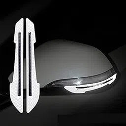 US1984 Car High Intensity Reflective Sticker Rear View Mirror Protection Stickers Night Visibility Universal Strong Reflective Warning Anti Collision Scratches Protector Stickers for Car (White)-picture-12