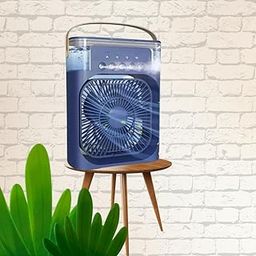 generic Cool And Mist Breeze Pro Blue Mini Air Cooler Fan with Mist Spray | USB Portable AC for Desk, Room, Office, Car | 3-Speed, 360° Airflow, Quiet, Lightweight| For Summer,Travel,Camping,Study-picture-43