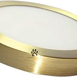 Mufasa 12 Watts 15CM Gold Finish Round LED Surface Panel, Slim Round Ceiling Lamp Panel Light/Roof Light (Warm White)-image-9