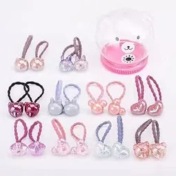 ZIBUYU® Kids Rubber Bands for Girls Lovely Hair Ties for Girls Hoop Rubber Band Elastic Hair Accessories for Girl Hair Ponytail Rubber Bands - 20 Pcs-picture-34