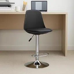 Nityam Metal Bar Stool Chair Adjustable for Kitchen Home Office Cafeteria Bar Cafe Dining Office Shops (Color-Black)-picture-18