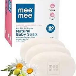 Mee Mee Baby Soap Nourishing Bathing Bar with Chamomile & Olive |Ph Balanced Dermatologist-Approved for Gentle Baby Skin, Tear-Free Formula, Natural Extracts | 75g (Pack of 3)-picture-28