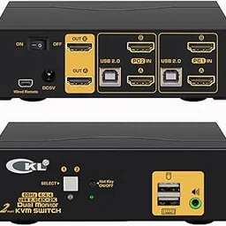 2 Port KVM Switch Dual Monitor HDMI 4K 60Hz for 2 Computers 2 Extended Display with Cables, No Extra USB 2.0 HUB, Supports YUV 4:4:4, HDCP 1.4, HDR 10, EDID, Audio, Hotkey 922HUA-1A-image-54