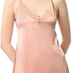 amante Solid V-Neck Sleeveless Above Knee Length Chemise-picture-26