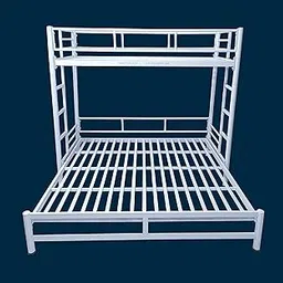 S. K. MODERN ART Bunk Bed for Adults Metal Frame Powder Coated (Single Over King Size, 3 x 6 feet + 6 x 6.5 feet, White)-image-16