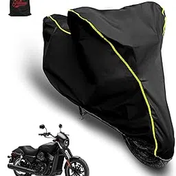 AUTOBIRSA Waterproof Two Wheeler Cover for Harley Davidson Street 750 Bike | UV Proof, Heat Resistant & All Weather Protection | Black & Yellow Piping Color | Durable & Triple Stitched-picture-16