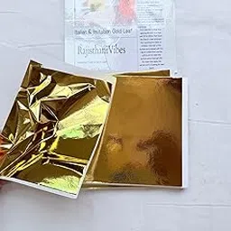 Italain Gold Leaf Sheets for Art and Crafts, Metallic Foil Paper, 50 Sheets-image-22