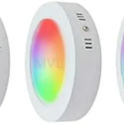 MVL 9 Watt Multicolor LED Regular Size Round Surface Down Light | Celing Fixture Lamp (Pink,Blue,Red, Pack of 3)-picture-41