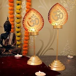 TIED RIBBONS Set of 2 Tea Light Candle Holders - Decorations Items for Home Decor Office Table Gifts - Home Décor - Gifts Item-image-91