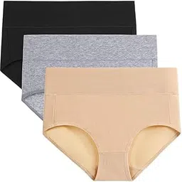 TEXTREE Women's Cotton Underwear Mid Low Rise Full Briefs Breathable Ladies Regular Plus Size Panties (Pack of 3)-picture-13