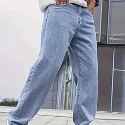 Denim Fabric Straight Fit Mid Rise Light Blue Men Jeans (STF-VLT-111)-image-9