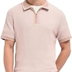 the bear house Men's Textured Regular Fit Polo Shirt (POL-ZIVO-PK_Pink-picture-32