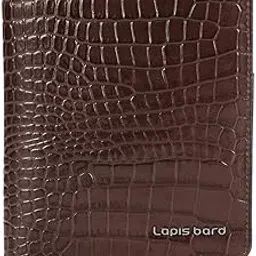 lapis bard Mandeville Croc-Textured Passport Wallet - Dark Brown-picture-10