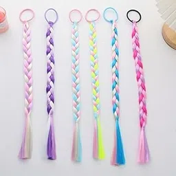 H-Style Store Girl Extension Accessories-Rubber Band Elastic Band Hairstyle Ponytail Braid Beauty Band Twist Colorful Wig Braid Head Rope Girl Dress Beautification Hair Accessories (Multicolor, Medium_4)-image-0