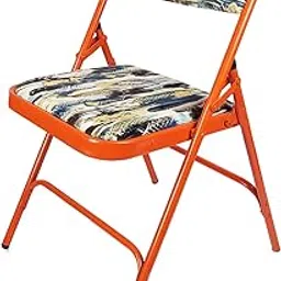 Grandwill Modern Orange Carbon Steel Lux Foldable Chair for Home/Study and Restaurant (Pre-Assembled, Cushioned Upholstery, Adult, Hard Floor)-picture-14