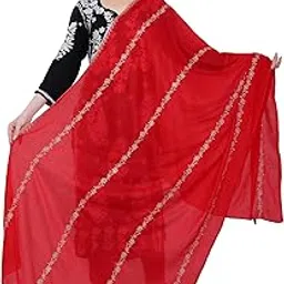 dupatta house Cotton Embroidered Black Dupatta, Zari Work-picture-47