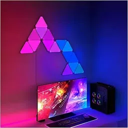 TEDTECH Modular RGB LED Triangle Wall Lights - Touch Control, Color - Changing Panels for Home & Gaming Setup - Easy Installation (Pack of 6), Plastic, USB Corded Electric, 5 Volts, White-picture-26