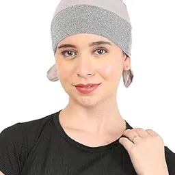 masrat collection Under Cap Hijab Scarf Underscarf Glitter Bonnet Tie-Back Hat for Women (Grey)-picture-28