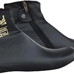azad Leather Socks Unisex Black Winter Socks Zipper Soft Halaal Leather Socks Slippers Sportswear Athletic Leather Socks Moisturizing Socks | Size-IND/11-picture-17