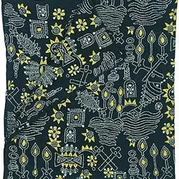 soul of bengal Women's Hand Embroidered Kantha Stitch Cotton Blouse Material - 1 Meter (Black-925007)-picture-29