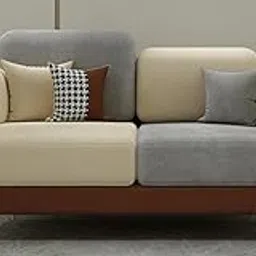 WESTERN WOOD ART Stylish & luxury cushioned couch relax sectional sofa in fabric & velvet and Heavy Duty sofa ideal for bedrooms, living rooms, guest rooms, homes, and office-(2 Seater Brown & Beige).-image-22