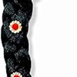 The Kanha Store Decorated Juda Choti Hair Wig – Braid for Radha Rani, Durga MAA & All Devi Idol Microfiber Black Kesh | Brij Sugandha (9 INCH)-image-5