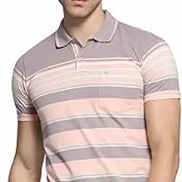 monte carlo Men's Regular Fit Polo T-Shirt | Half Sleeve | Striped Collared Tee | Casual Everyday Wear | Stylish & Comfortable T-Shirt for Men-picture-37