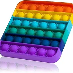 ISIRONA® Pop it for Kids Push pop Bubble Fidget Toys Push Pop Bubble Fidget Sensory Toy, Autism Special Needs Silicone Stress Relief Toy popit-> (Rainbow Square)-picture-54