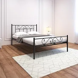 Homdec Dorado Metal Platform Bed with Headboard and Footboard, Heavy Duty Mattress Foundation – No Plywood Needed, Noise Free (Black, Double)-picture-15