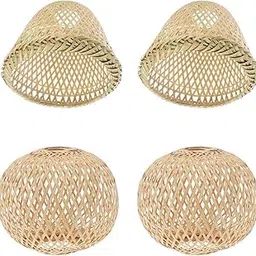 Jazzy Pearls® 4Pieces Bamboo Woven Lampshade Rustic for Kitchen Island Teahouse|Home & Garden | Lamps, Lighting & Ceiling Fans | Lamp Shades-picture-11