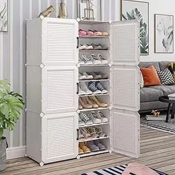 Ticoh Portable Shoe Rack Plastic for Home DIY Plastic Shelves Household,with 6-Door 36 Pair for Design Easily Storage Cabinet Folding Entryway Floor Mats, Comfort-picture-11