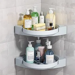 The Artment your artistic apartment 360 degree Zen Rotating ABS Material Shower Organiser | Bathroom Corner Shelf Rack Adhesive strips For mounting | Bathroom Shelves (1)-picture-19