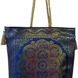 Banarasi Silk Tote Handbag for Women-picture-31