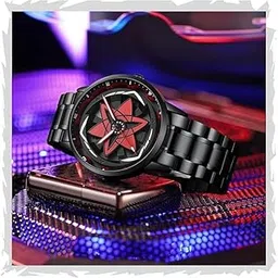 acnos Stylish Automatic Spinner Watch – Unisex Stainless Steel Timepiece (Multiple Color Dial Options)-picture-13